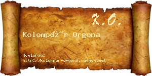Kolompár Orgona névjegykártya